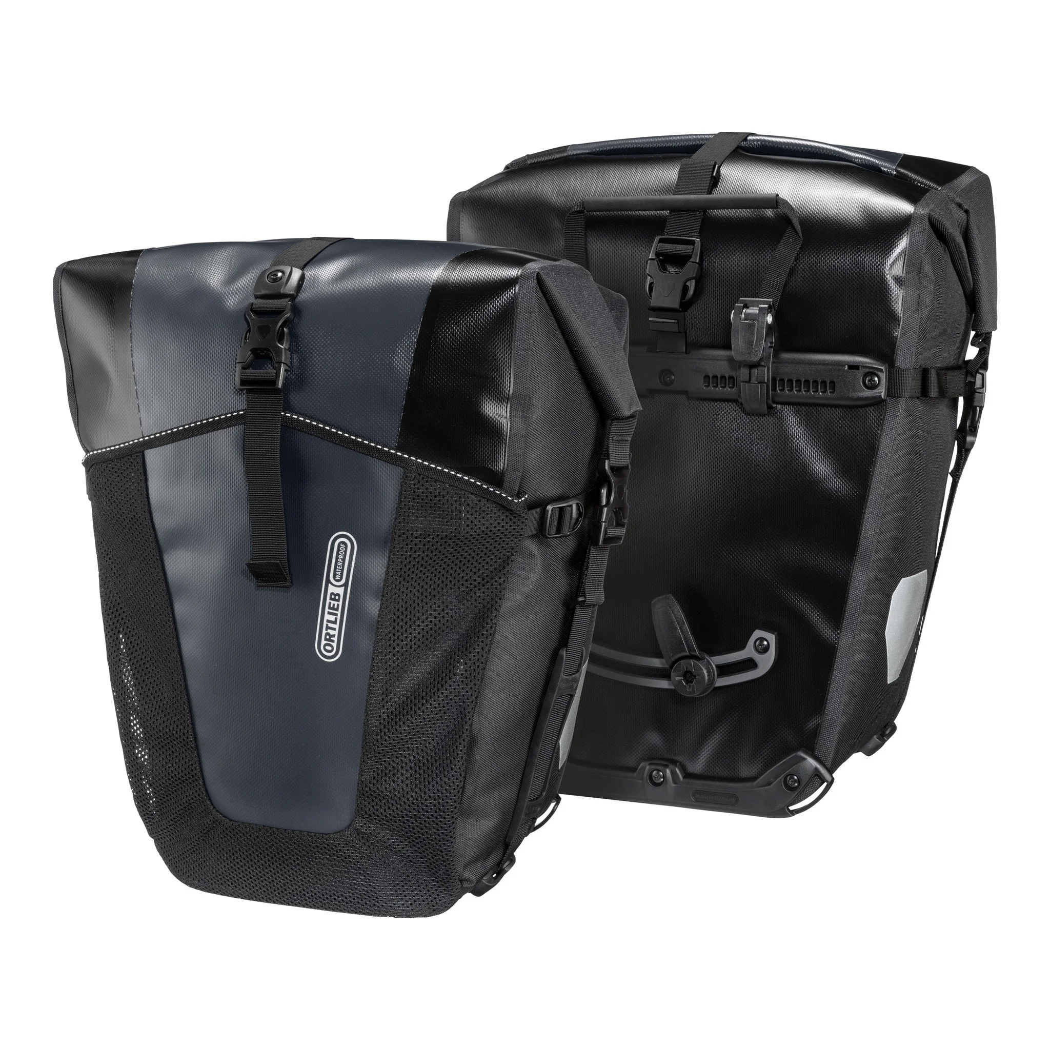 Set van twee ORTLIEB Back-Roller XL QL2.2 fietstassen in asphalt - black met Quick-Lock systeem